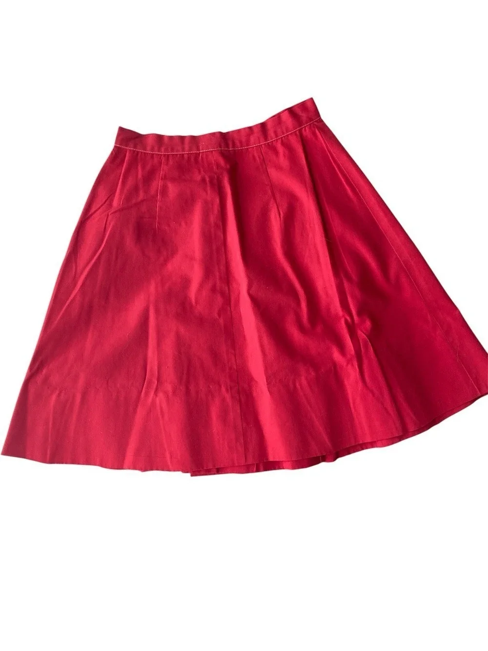 Russ vintage 60’s Red A-Line Skirt with Apple Printed Button-Up Top